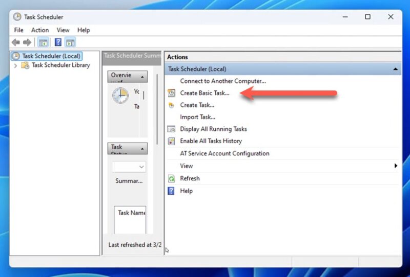 Task Scheduler New Basic Task