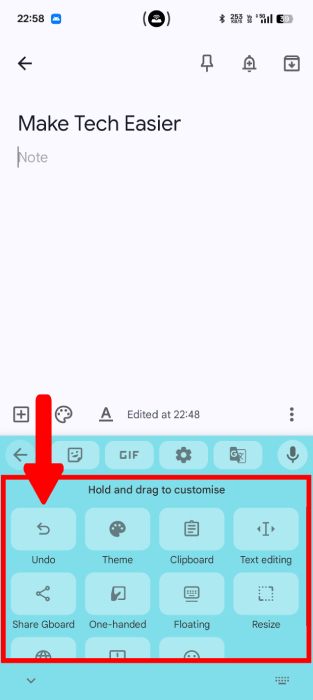Undo Button In Gboard