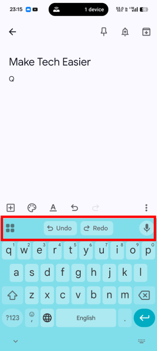 Undo Redo Buttons In Gboard