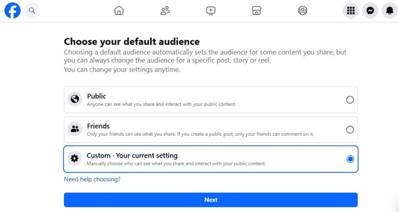 Changing your Facebook audience.