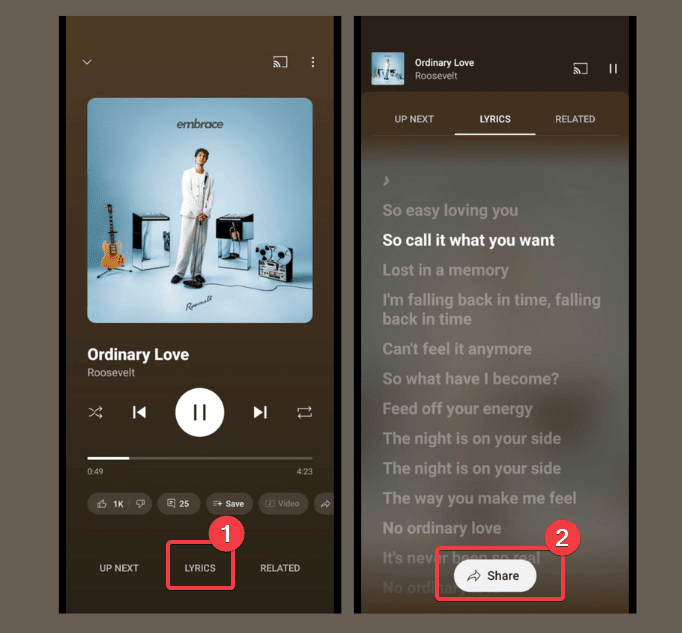 Click Lyrics Share Youtube Music