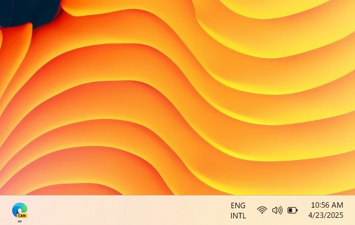 Edge Canary as a menu icon on the Windows taskbar.