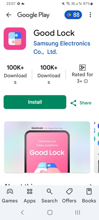 Good Lock app is now available on Samsung Galaxy devices on Google Play.