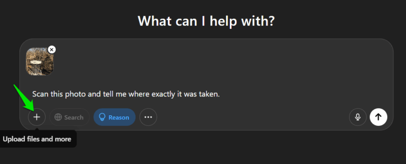 adding a photo in ChatGPT to scan