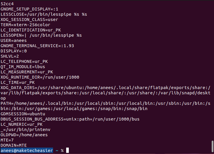 All Environment Variables