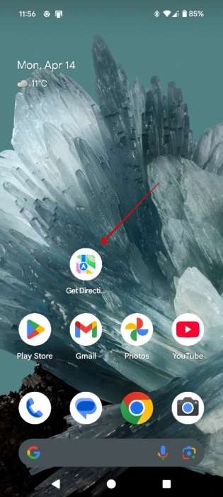 Apple Maps icon on Android home screen view.