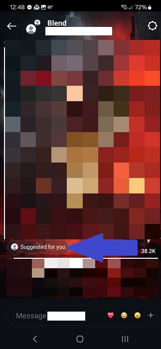 See who a Reel is suggested for in a Blend.