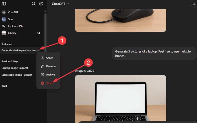 Delete Image Thread Chatgpt Library