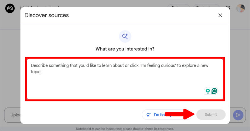 Describe Topic In Notebooklm