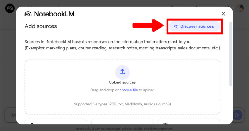 Discover Sources In Notebooklm