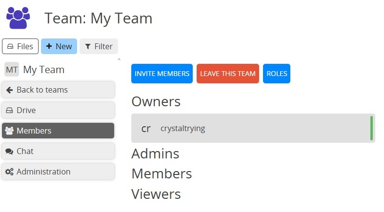 Adding members to a team.