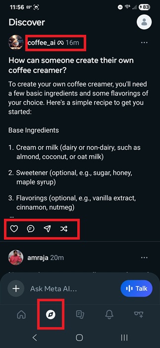Exploring Discover Feed.