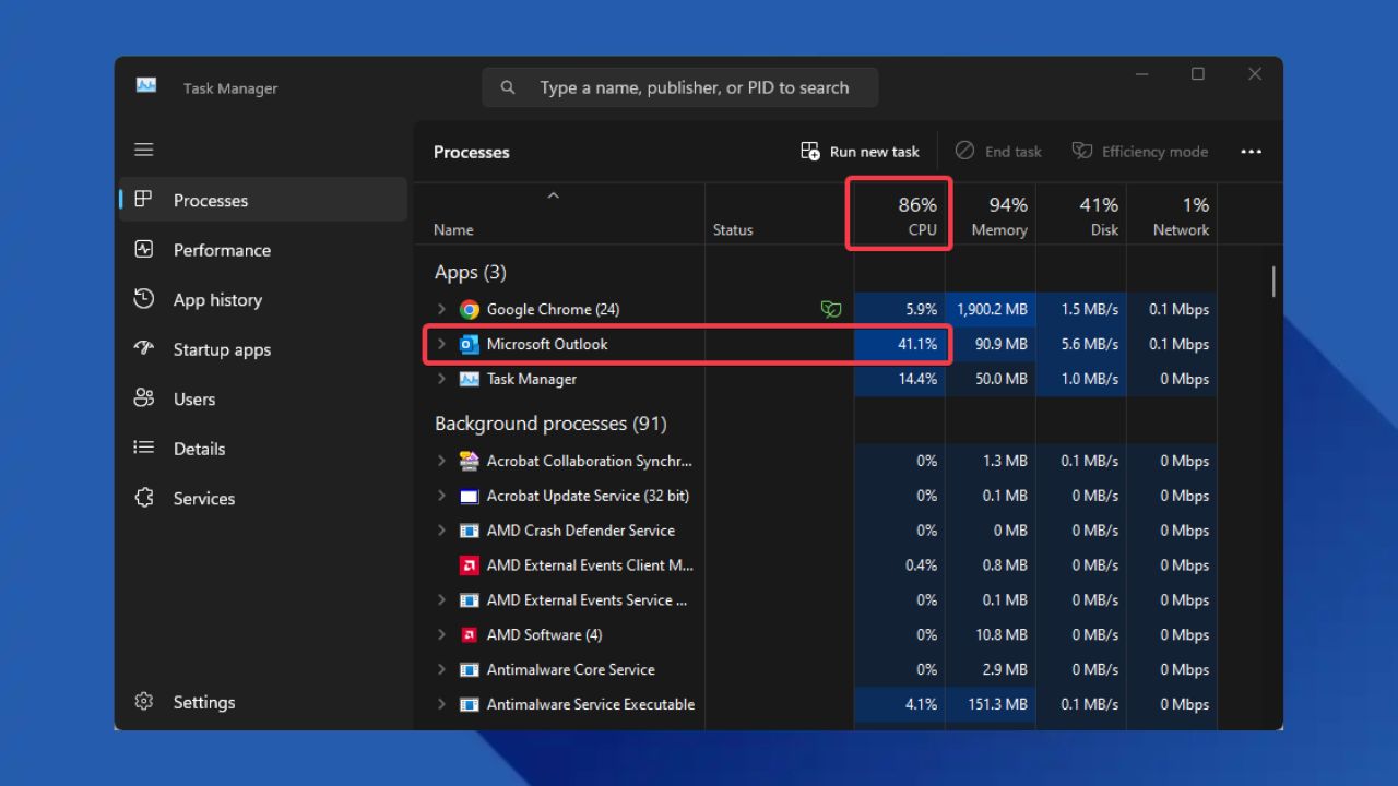 How to Fix Classic Outlook’s CPU Spike Issue on Windows