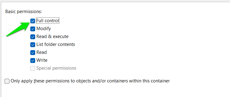 Giving Full control to SYSTEM in Windows