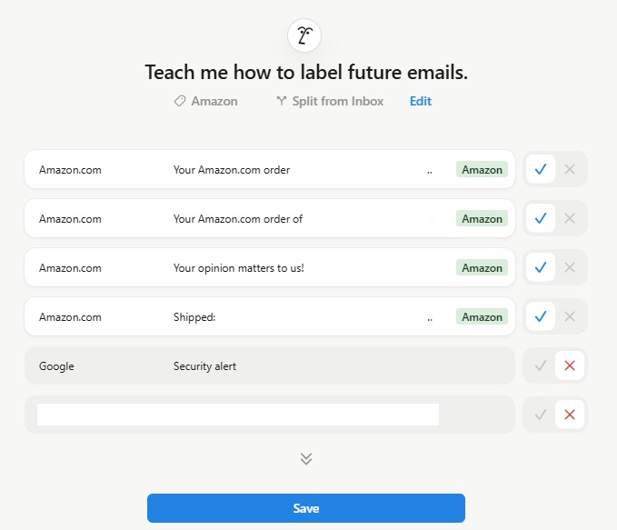 Training Notion how to filter messages.