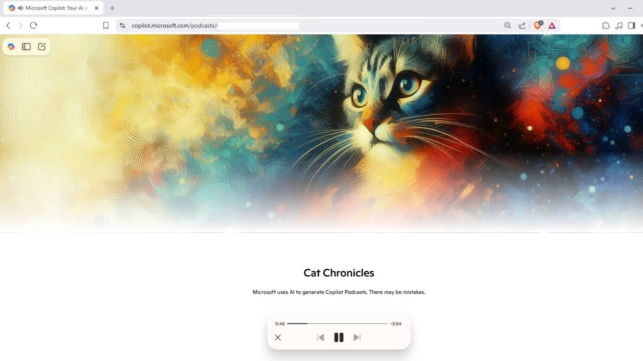 Copilot podcast about cats.