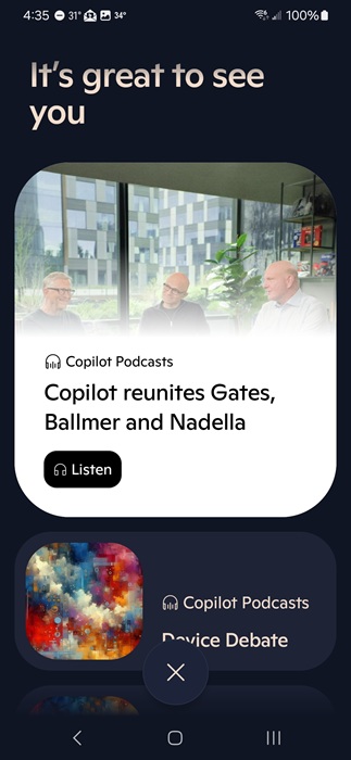 Discover feed with pre-created podcasts.