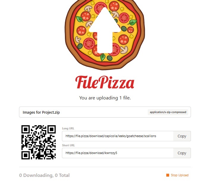 Uploading a file to share.