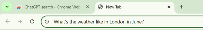 Searching in Chrome tab with ChatGPT extension turned on. 
