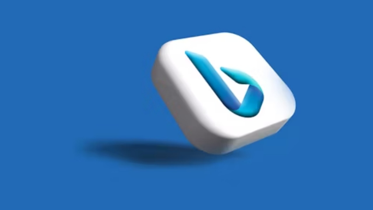 Bing logo on blue background.