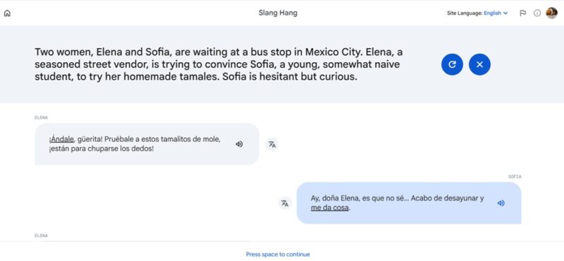 Trying Slang Hang in Spanish.