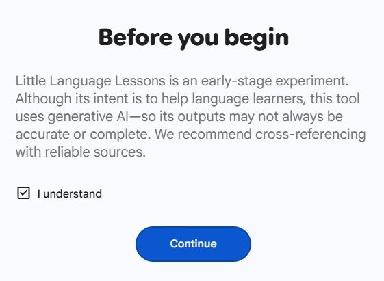 Google's warning before learning a new language.