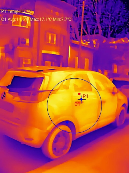 Targeted temp reading with Thermal Master P2 camera.