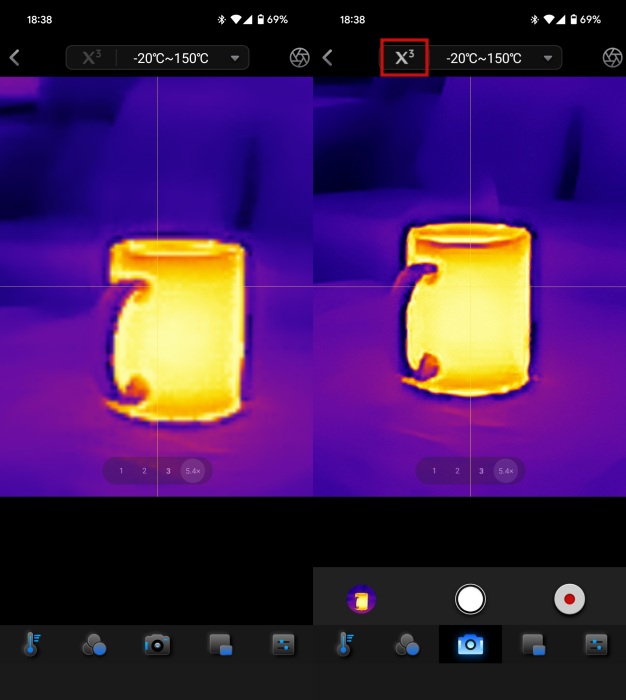 Zoom comparison using Thermal Master P2 camera