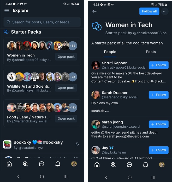 Customizing Bluesky with Starter Packs.