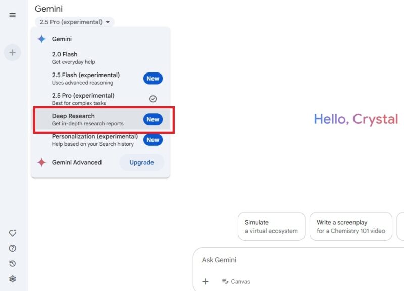 Accessing Deep Research free.