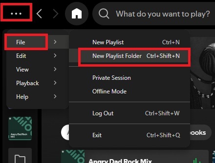 Creating playlists folders in Spotify.