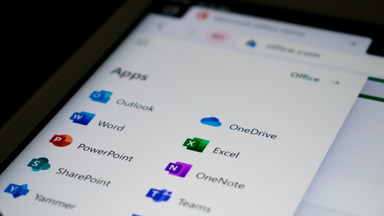 Office apps on tablet.