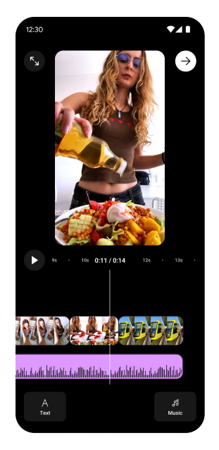 View of new YouTube Shorts editor. 