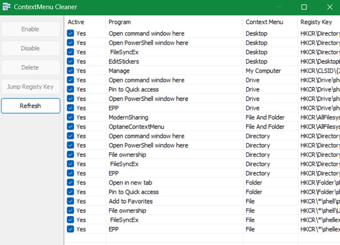"Context Menu Cleaner" setting in Easy Context Menu app.
