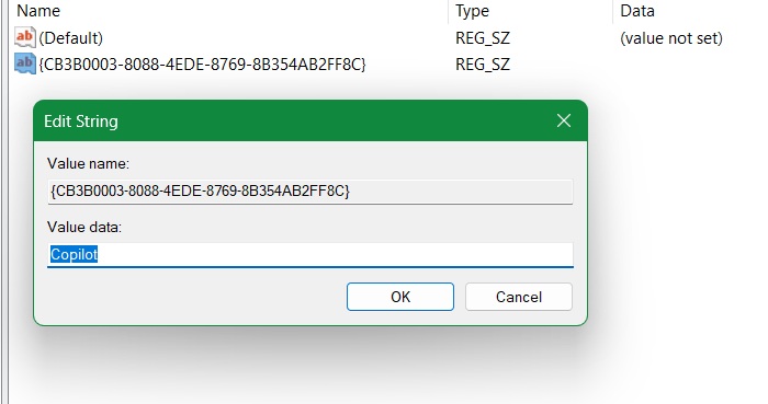 Set the string value under Shell Extensions -> Blocked as "Copilot."