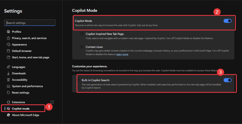 Disable Copilot Mode In Edge