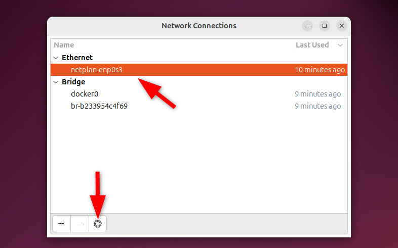 Opening The Network Settings Of Ethernet Connection