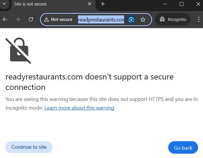 "ReadyRestaurants", an infected site which serves as command center for Remcos RAT malware.