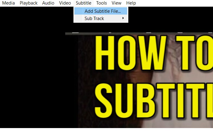 Use the "Add Subtitle File" option to add a downloaded subtitle file in VLC.
