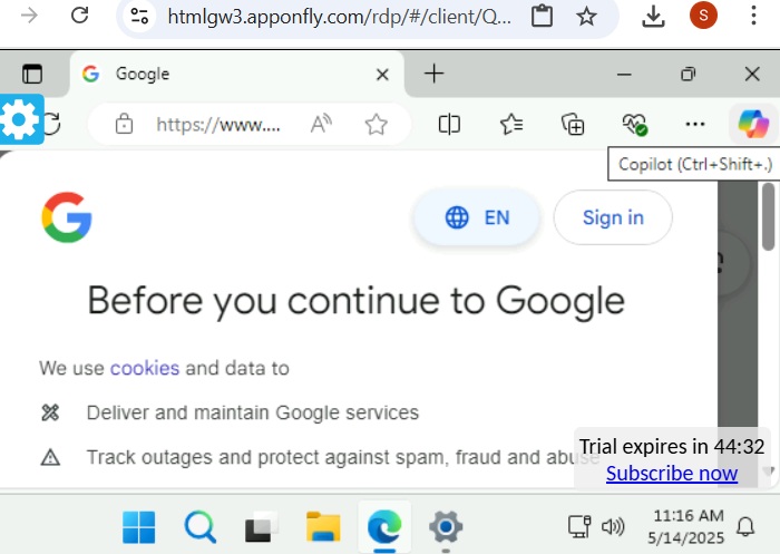 AppOnFly VPS runs Edge Copilot Suggestions feature for latest Windows 11 versions.