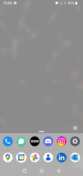 Full dock view added with Microsoft Launcher on Android. 