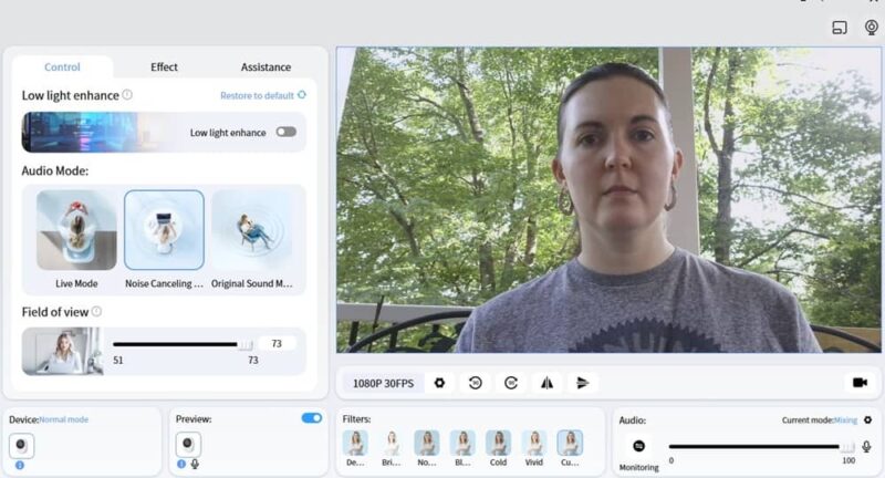 Details using webcam outdoors.