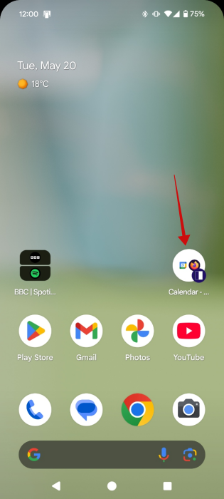 App pair created with Be Nice app on display on Android home screen. 