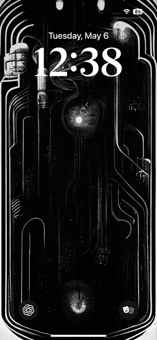 Custom shortcut view on iPhone lock screen. 