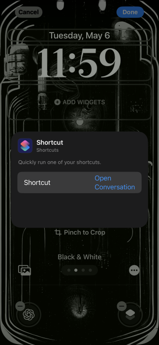 Added shortcut view on lock screen on iPhone. 