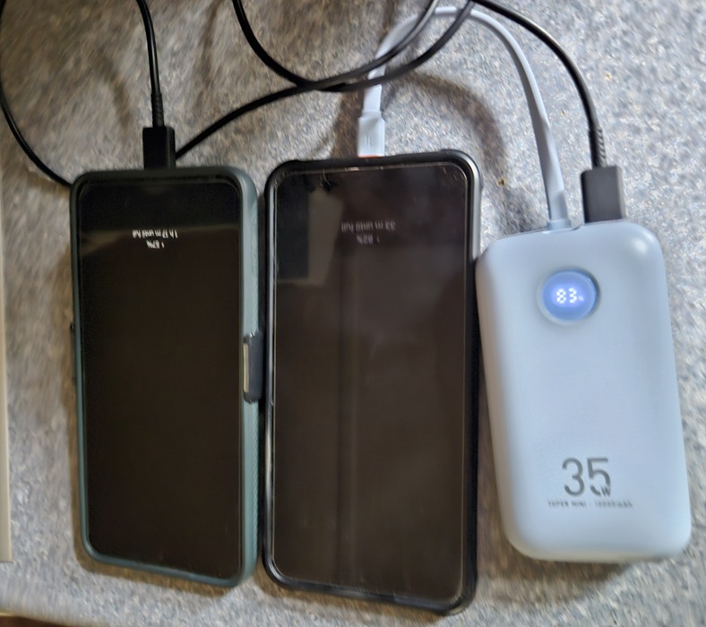 Charging multiple phones at once.