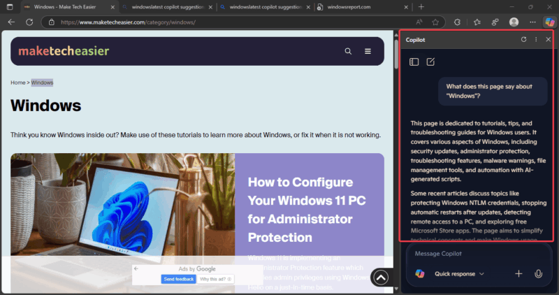 Copilot Suggestions Answers The Query