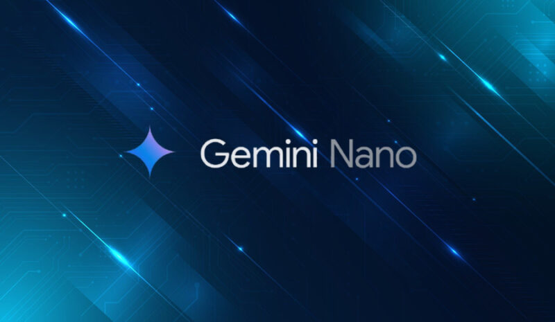 Gemini nano logo on blue background