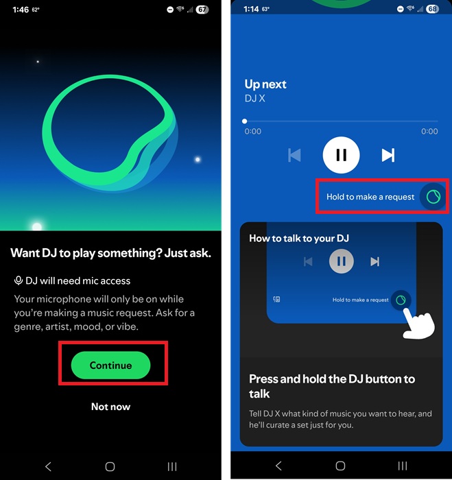 Requesting music from DJ via your voice.