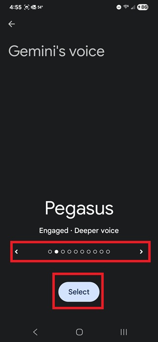 Choosing Gemini voices.